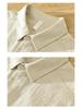 Summer Cotton Linen Short Sleeve Retro Casual Shirt with Turn-Down Collar