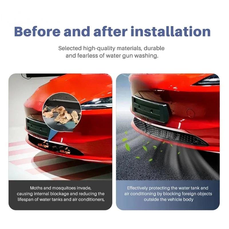 For Tesla Model 3 Highland 2024-2026 Lower Bumper Anti Insect Net Anti Dust Proof Inner Vent Grille Cover Car Insect-proof Net