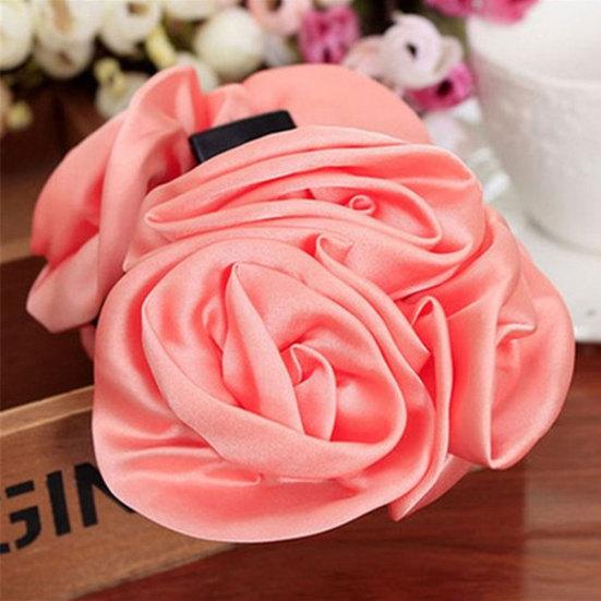 Fashion Cloth Rose Flower Hairpin Hair Claw Clip Women Barrette Accessories