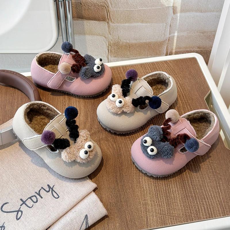 2024 Children Casual Shoes for Girls Winter New Fashion Korean Style Soft Sole Anti-slippery Versatile Chic Warm Leather Shoes