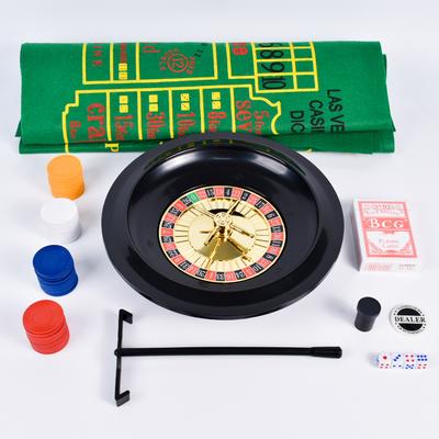 Set di Giochi Premium 5-in-1 con Ruota della Roulette da 10 Pollici, Giochi da Festa Casinò per Intrattenimento Domestico, Bar e Riunioni Familiari
