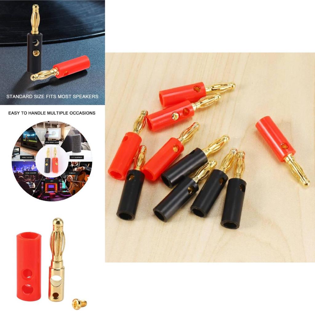 Audio Connector 4mm Gold Plated Lantern Plug With Screws For Diy Hifi Projects