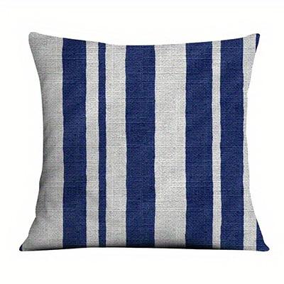 Home Decor Blue Geometric & Ocean Wave Pattern Pillow Covers Pattern Cushion Cover Suitable For Sofa Bedroom Car Pillow Cover