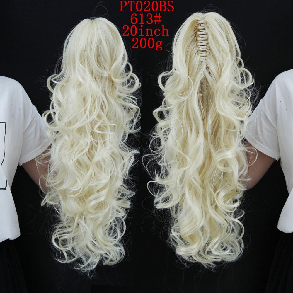 20Inch Synthetic Women Claw On Ponytail Clip In Hair Extensions Wavy Curly Style Pony Tail Hairpiece