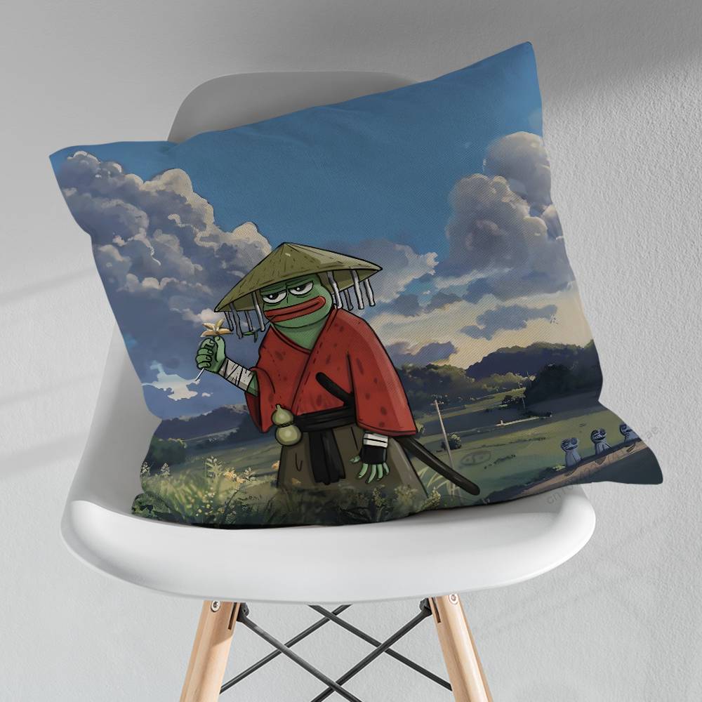 Frog Art PPepe Cartoon Pillow Case For 30x30cm45x45cm55x55cm For Home Bedroom Decoration And Protector
