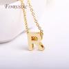 Gold Plated Brass Metal Initial 26 Letters Pendants Pendants Necklace For Women Jewelry Accessories Thin Chain Necklaces Female