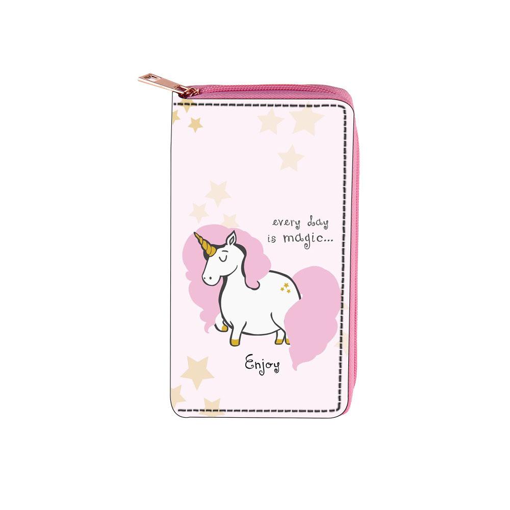 New unicorn long zipper wallet, wallet bag digital.