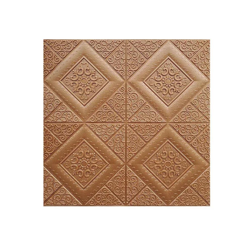 5pcs 3D Foam Stickers Self-adhesive Wall Stickers Ceiling Panel Waterproof Wallpaper Home Kid Room Office Decoration Soft Panel