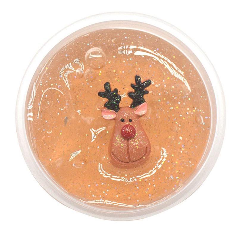 1* 60ML Girls Beautiful Fruits Clear Cloud Christmas Slime Putty Toys Slime Mud