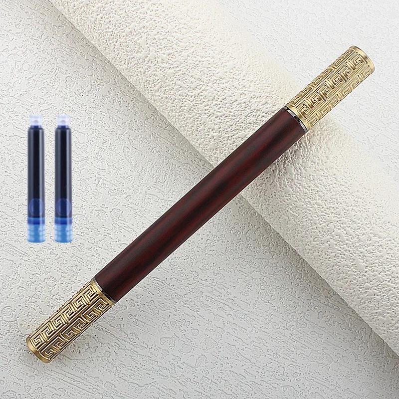 Luxury Classic Design Metal Fountain Pen Double Headed EF Nib  Ink Pen Caliber 3.4MM for Smooth Writing
