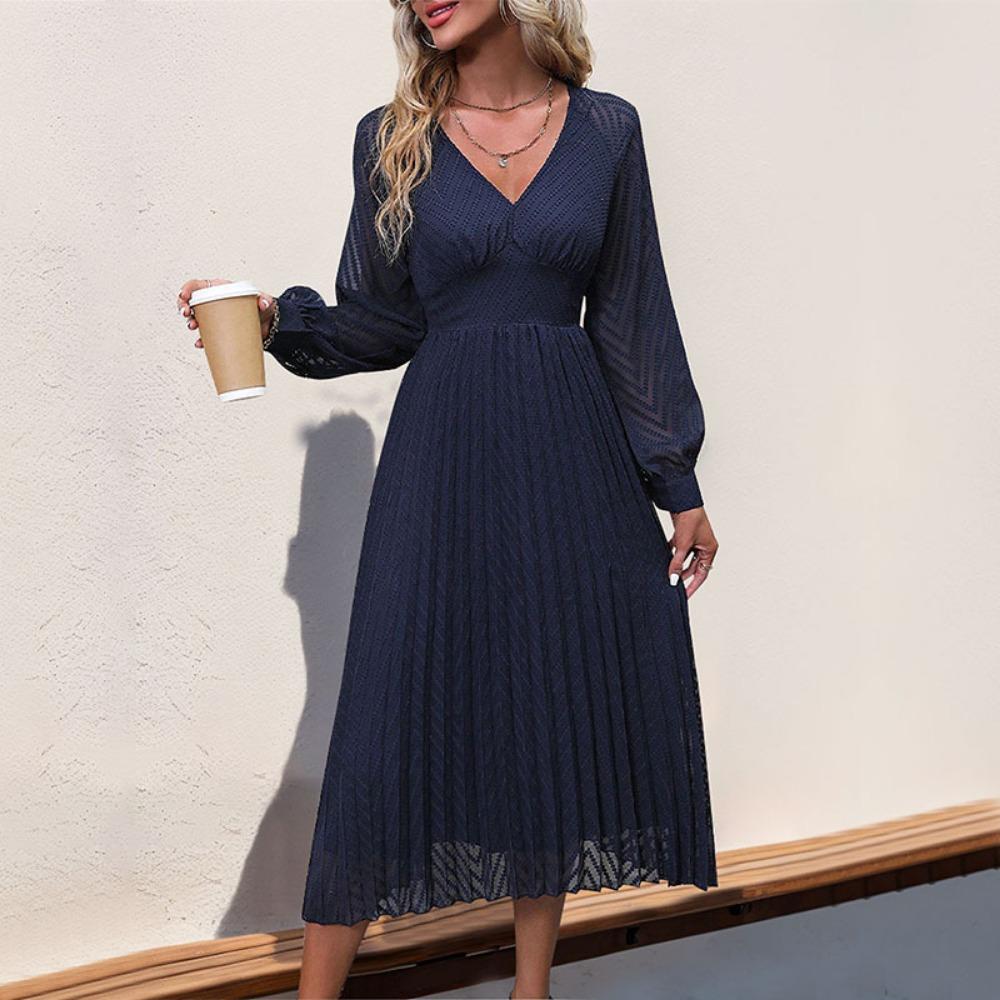 

Осеннее женское однотонное платье с длинным рукавом XL чёрный