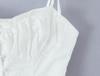 2026 French Style Women's Suit: Embroidered Bandeau Top + Low-Waist Lace-Up Skirt