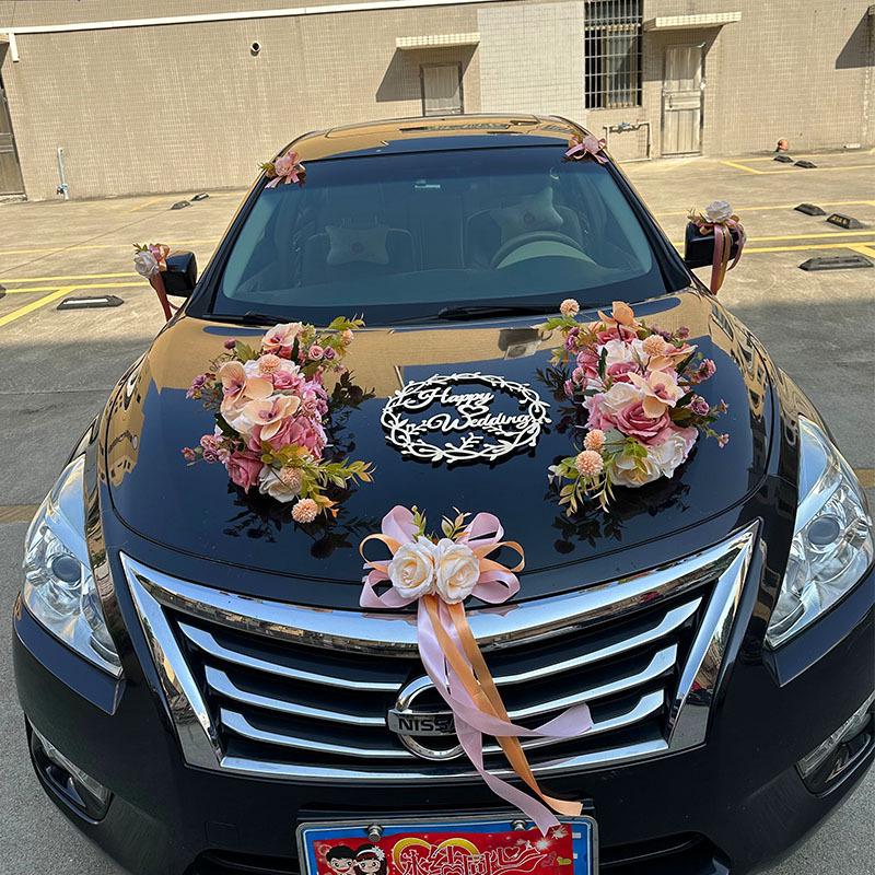 Cappuccino Flower Decoration for Wedding Car Front