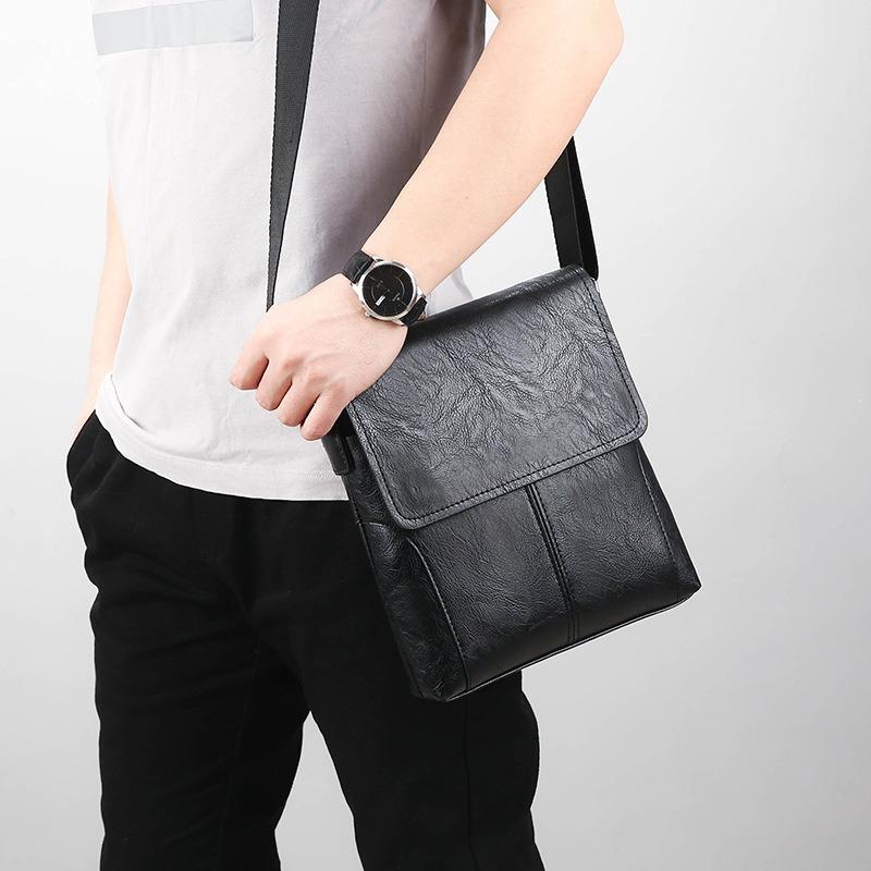 New men's business bag soft leather messenger bag retro leather bag men's bag shoulder bag