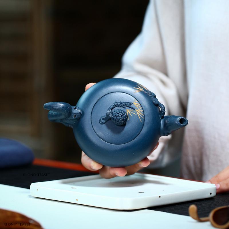 230ml Chinese Yixing Purple Clay Teapot Famous Handmade Squirrel Shape Zisha Tea Pot Beauty Kettle Teaware Tea Ceremony Gifts