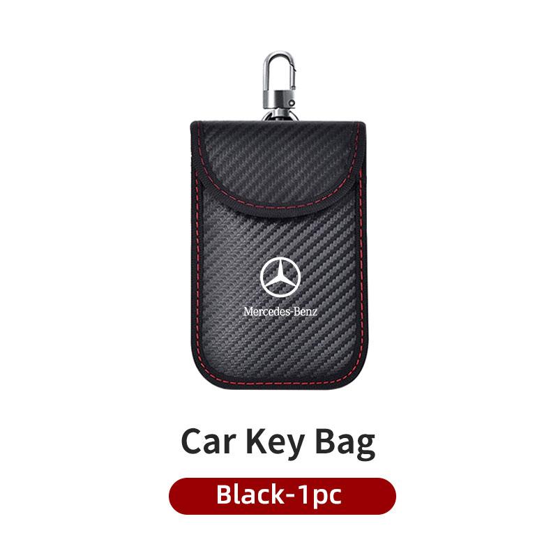 

GLC GLB Carbon Car Key Bag Protective Cover Zipper Key Storage Box For Mercedes Benz C180 C300 W124 W176 W177 C200 C260 GLC CLE