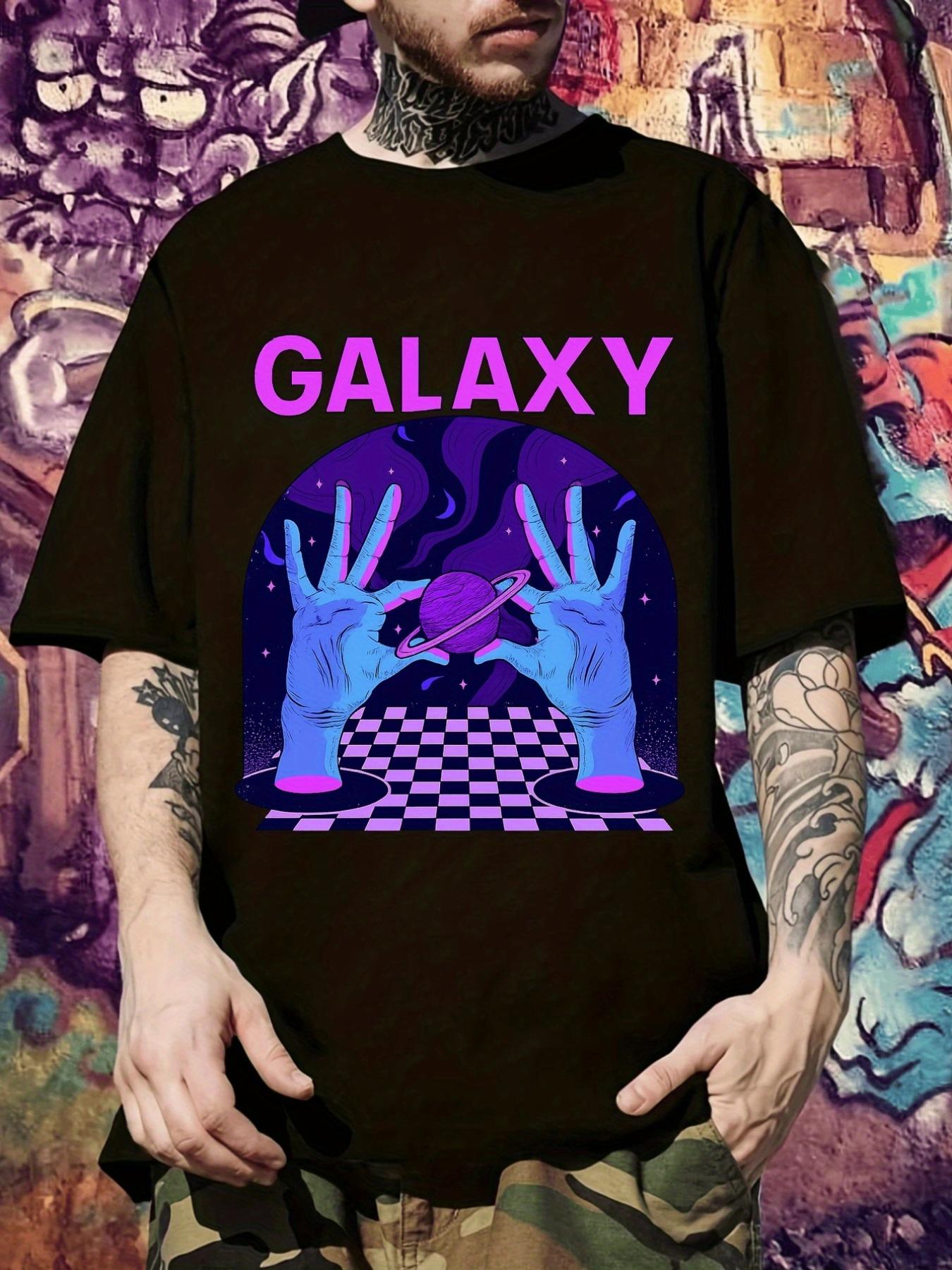 

for galaxy Print T-shirt - Casual Short Sleeve Crew Neck Tee with Vibrant Space Design XXXL