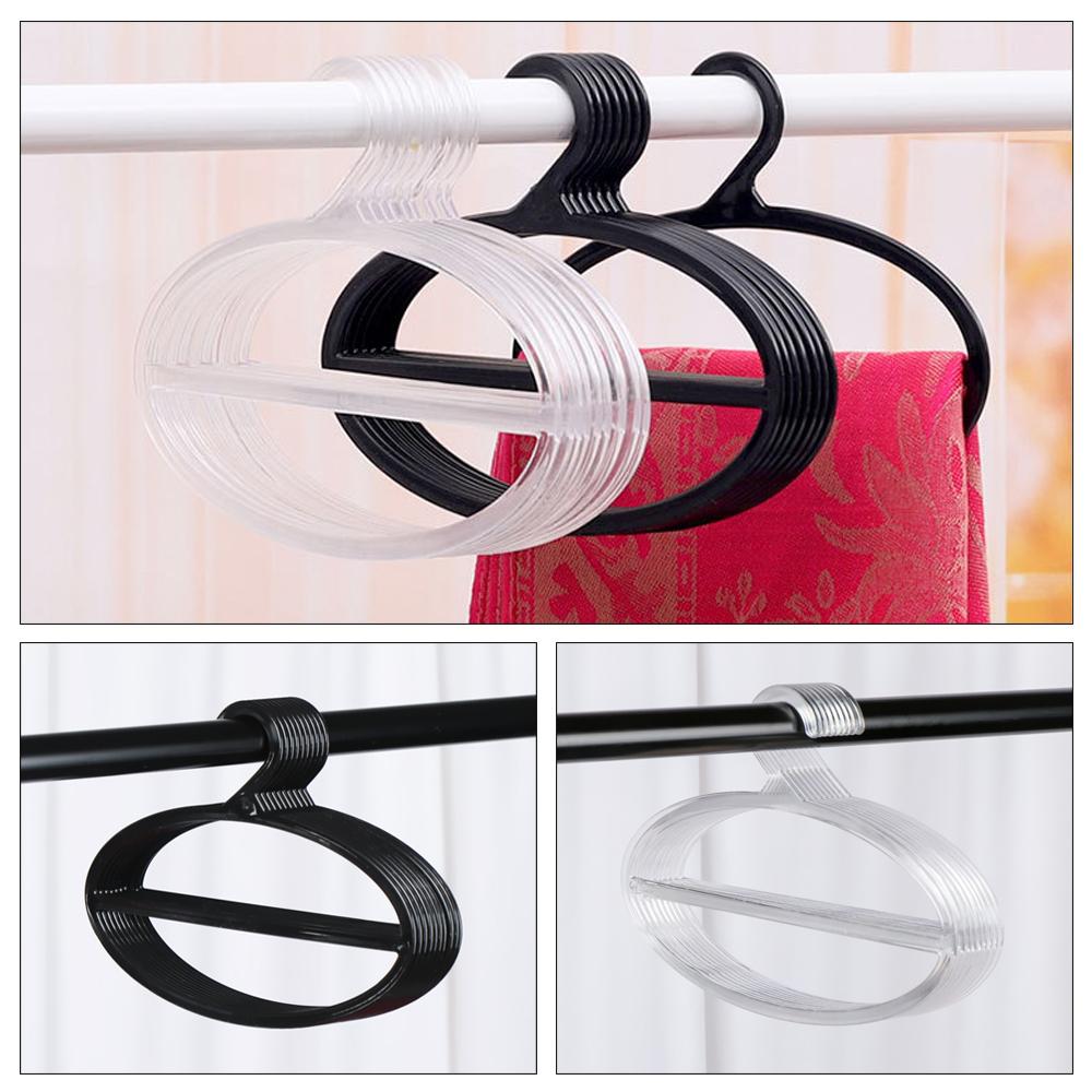 10Pcs Oval Scarf Holder Hanger Closet Space Saving Clothes Display Slots Holder Plastic Circle Scarf Belt Tie Hanger Racks