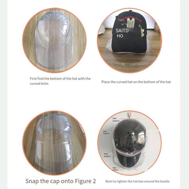 Dust Cover Storage Box Transparent Hat Cap Support Storage Box Stackable Anti-Deformation Storage Box For Closet Wardrobe Retail