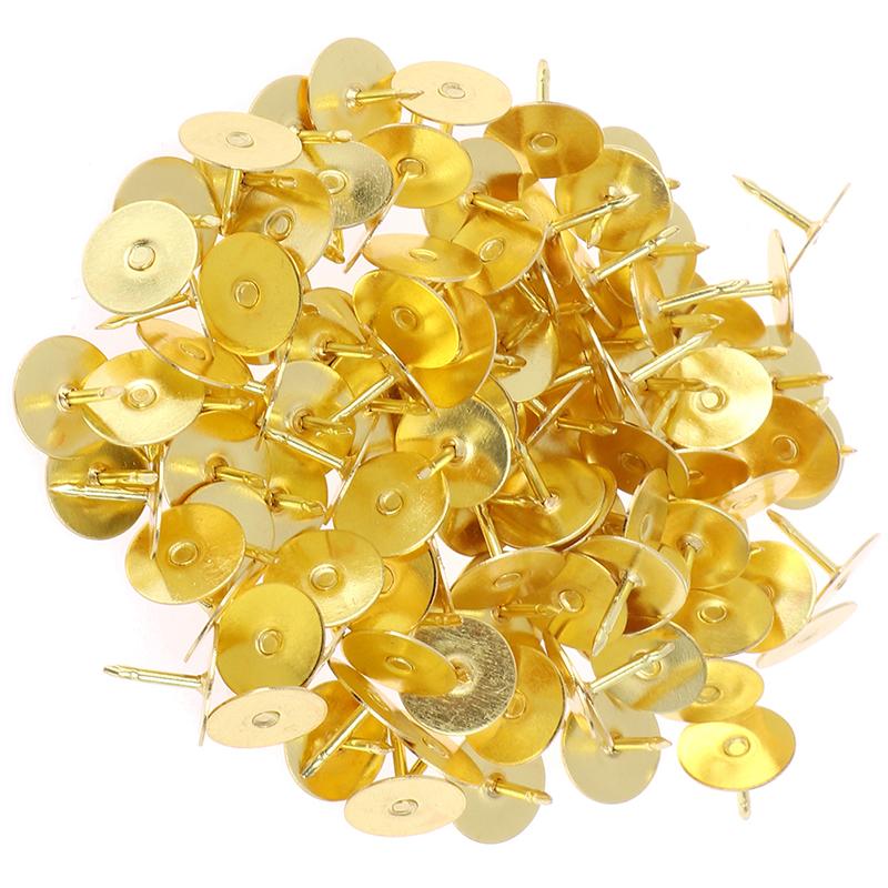 50Pcs/Set Butterfly Clutch Tie Tacks Pin Back Replacement Blank Pins Gold