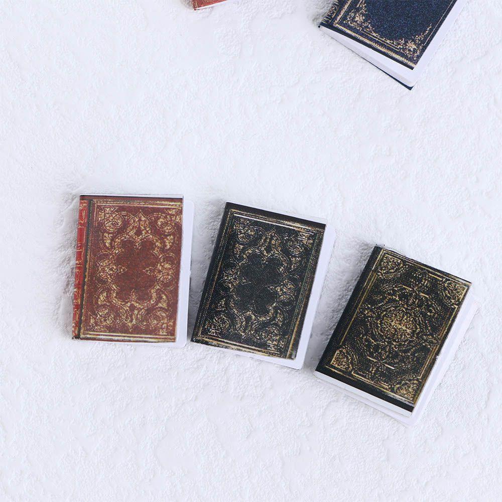 Pretend Play Vintage Classical Retro Dollhouse Decoration Mini Books Notebook Miniature
