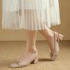 Fairy naked pink high-heeled sandals female 2025 new chain empty Mary Jane single shoes summer dress wear high heels