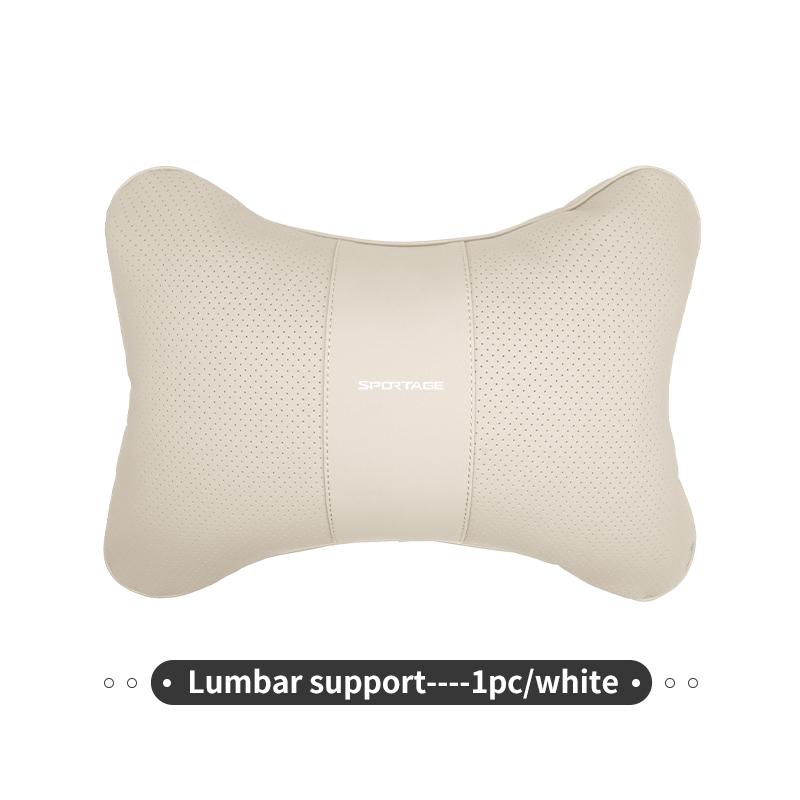 AABMF1 Car Seat Neck Pillow Lumbar Support Leather Headrest Waist Cushion For KIA Sportage Ceed Sorento Niro Cadenza Proceed Sephia
