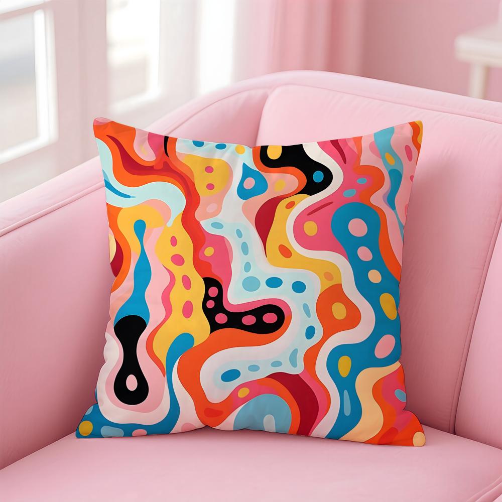 Abstract Geometric Pattern Cushion Cover Pillow Case Soft Skin Friendly Fabric Concealed Zipper