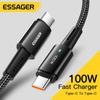 Essager Кабель USB C 100 Вт PD QC 4.0 3.0 Кабель USB типу C Кабель для швидкого заряджання типу C для MacBook Pro Samsung Xiaomi Charge Cable