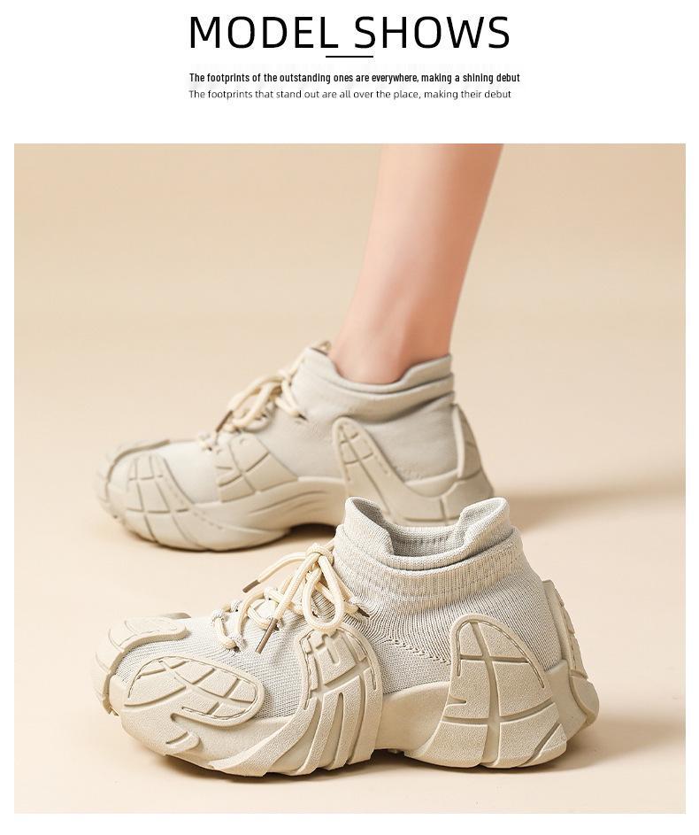 Damen Trendige Oktopus Kokosnuss Freizeit Fly-Knit Schuhe mit dicken Sohlen