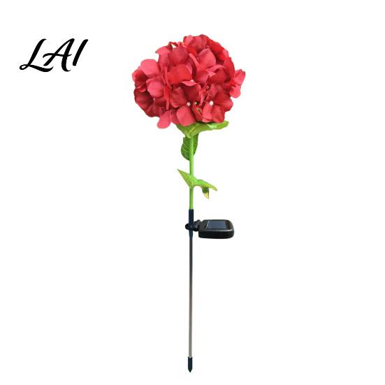 Weather-Resistant Outdoor Lights Fairy Hydrangea Light LED Solar Powered Garden Stake Lights красный