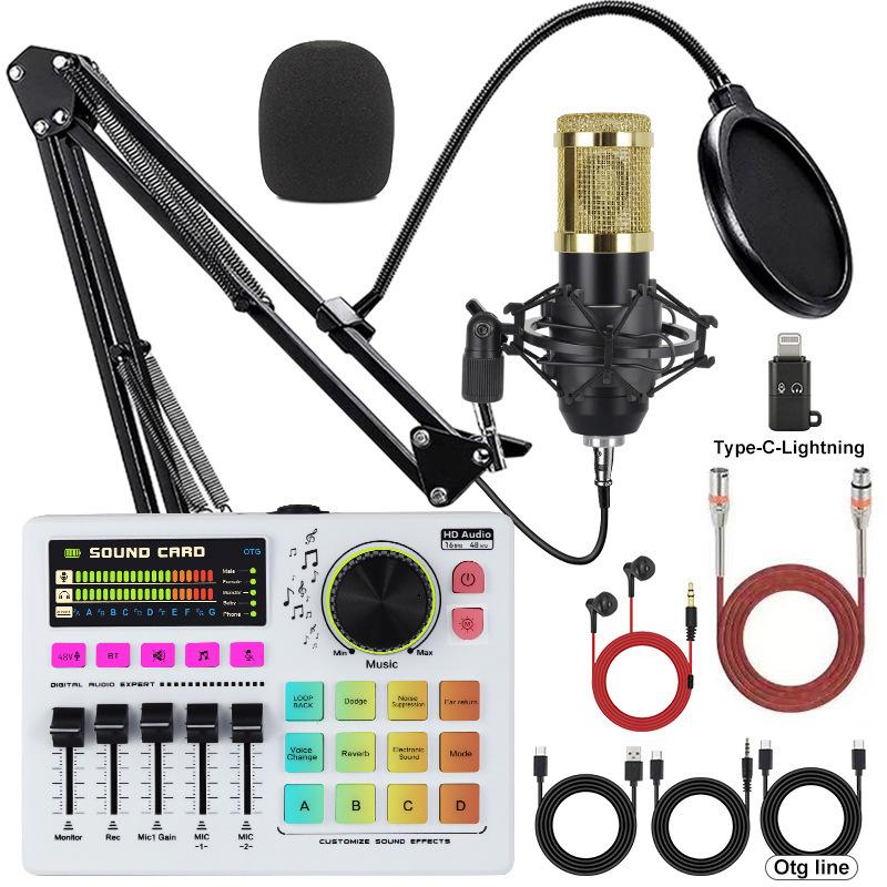 BM800 USB Microphone and Sound Card Set for Mobile, PC & Podcast with Headphones