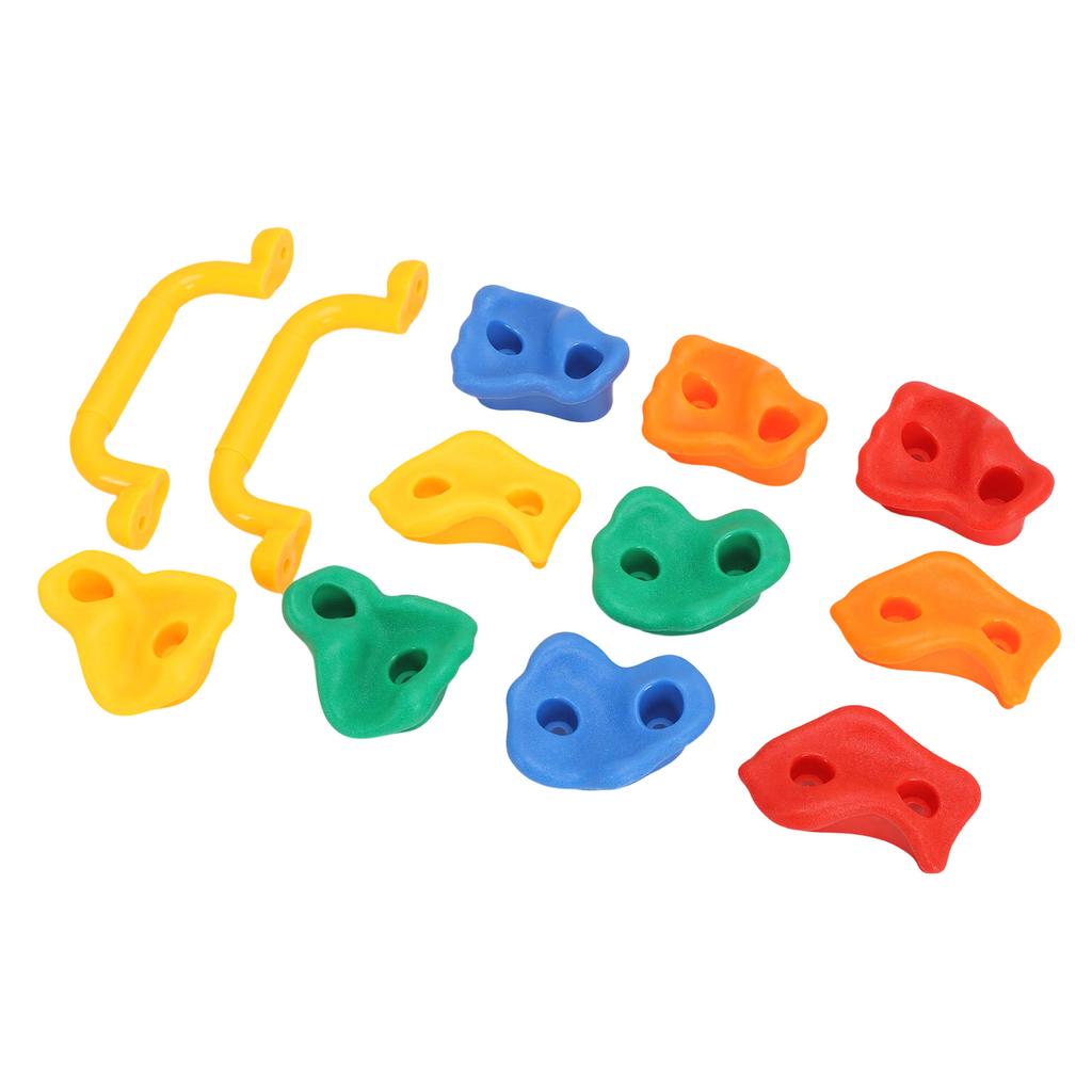 Rock Climbing Holds with Handles Mounting Hardware Multi Colored Rock Wall Climbing Kit for Indoor Outdoor
