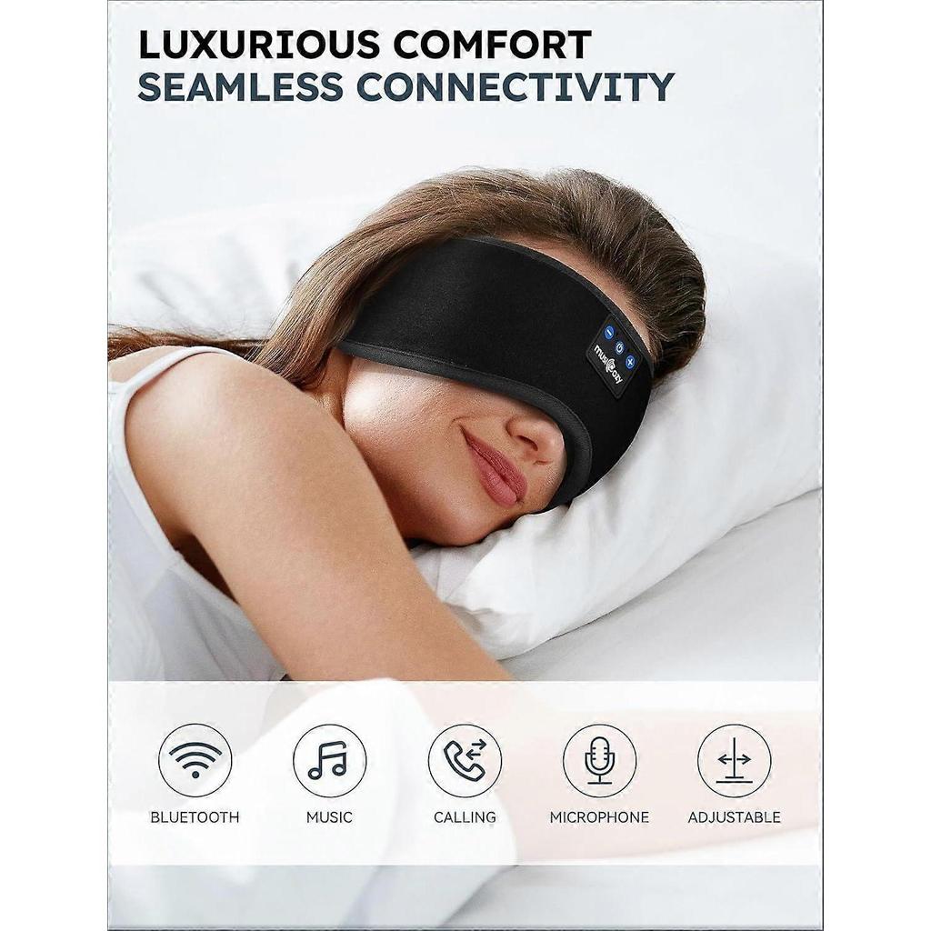 2026 Neuestes Modell Schlaf-Kopfhörer, Bluetooth 5.4 Schlafmasken-Kopfband-Kopfhörer Schlaf-Augenmaske, Kabellose Musik-Ohrstöpsel-Kopfhörer mit