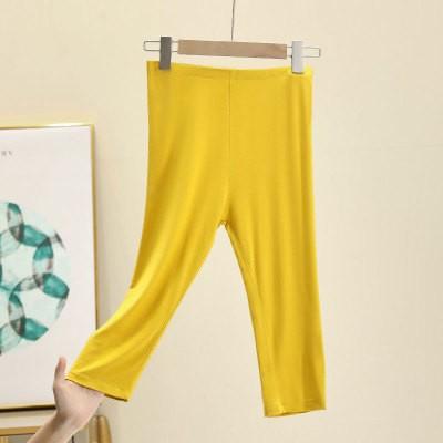 Women's High Waist Capri Pants Slim Fit Leggings Soft Modal High Stretch Solid Color Summer Casual Anti Chafing Safety Bottoms