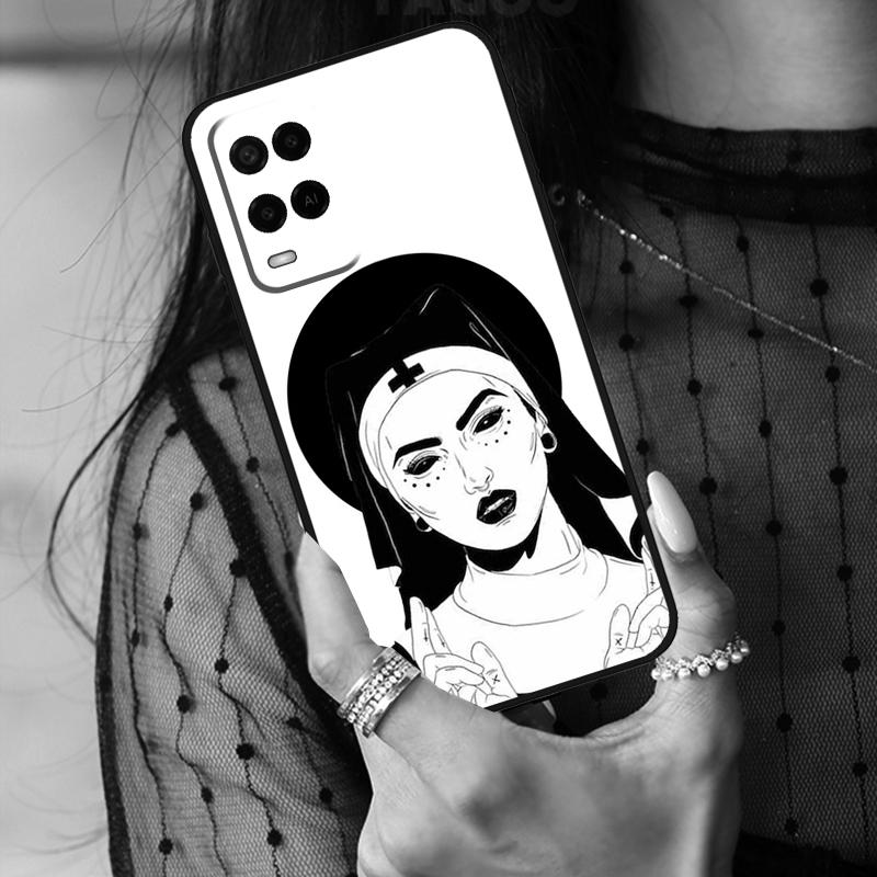 Sister Style Nun Sexy Girl Case For Oppo A74 A94 A54 A80 A60 A40 A18 A38 A58 A78 A98 A96 A76 A16 A15 A17 A57 A77 A5 Pro