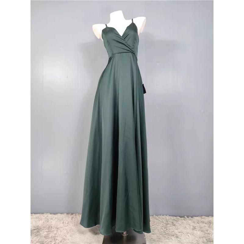 Export Single Lu Home Summer New Suspender Texture Smooth Fabric Adult Lady like Woman Elegant Elegance Split Dress Female