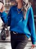 2024 Women's Solid Color Round Neck Loose Long Sleeve Autumn/Winter Hoodie