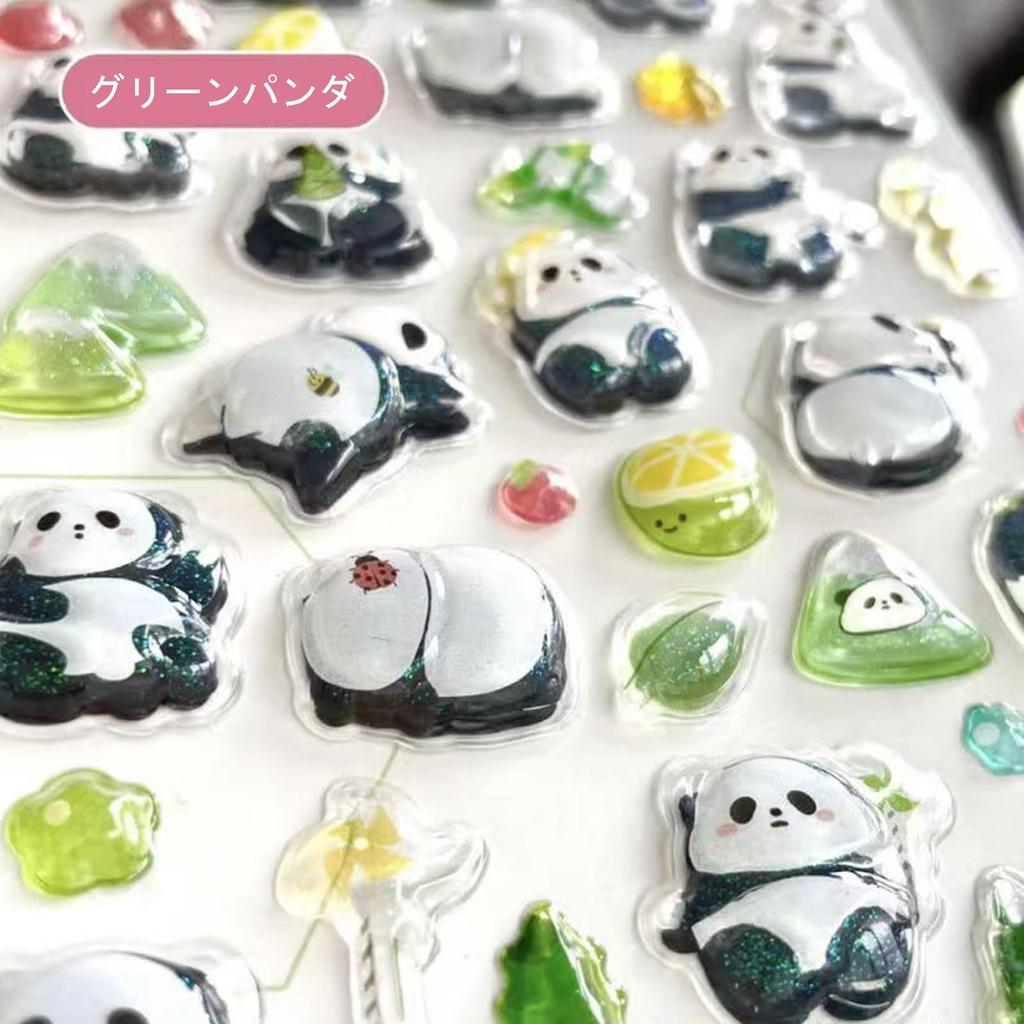 Set of 4 3D Stickers Featuring and Plump Stickers for Planner Strong No Smartphone Water PC Panda, Penguin, Rabbit, Cat. Cute, Decoration,