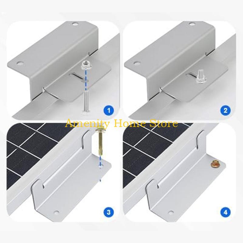 F26C Solar Mounting Set Includes Aluminum Brackets and Stainless Screws for Quickly Assembly on Various Locations