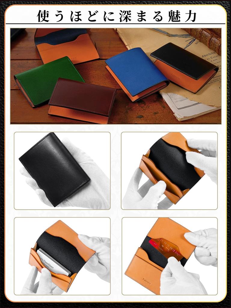 Business Card Holder for Men and Business Card Luxury Italian Large Business Card Genuine Leather [Fabrizio] Women, Case, Leather, Thin, Stylish,