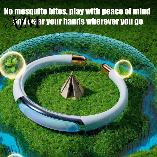 Essential Oil Repellent Band Mosquito Bracelet with Plants Oil, DEET-Free Silicone Wristband Ring for Kids Adults, Bangle Outdoor Camping Hiking