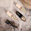 High End Summer Women Shoes High Heels Sandals Hollow Bling Pearl Rhinestone Fox Slipper Beautiful Street Trend Pumps