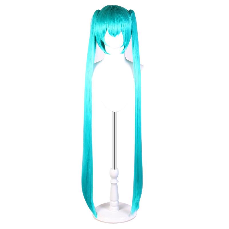 110 cm Hatsune Miku Cosplay Peruka Długie odporne na ciepło Syntetyczne Spinki do włosów Kucyki Peruki Lolita Halloween Peruka Prop Akcesoria Prezenty