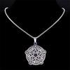 Witchcraft Pentagram Necklace Stainless Steel Silver Color Witch Pagan Star Symbol Necklace Wicca Jewelry collares de moda