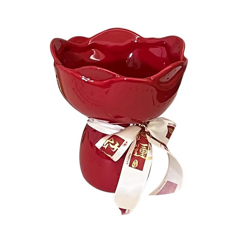 

Ваза антикварная, керамическая, для пожилых людей, декоративные украшения, легкая, роскошная ваза, цветочная композиция, дорогой подарок для компаньона на свадьбу 24 x 20cm красный