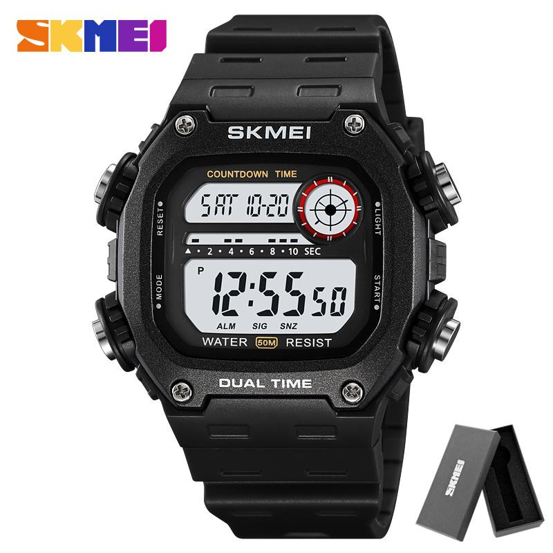 SKMEI 2126 Alarm montre homme Back Light Dightal Countdown Sport Watches Mens Fashion 5Bar Waterproof Stopwatch Wristwatch
