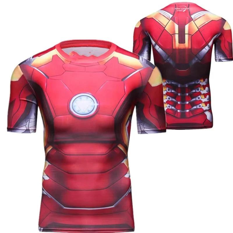 Men's and Women's Simple 3D T-shirt Captain America/Spider Man/Iron Man Printed Summer Short Sleeve Round Neck Loose