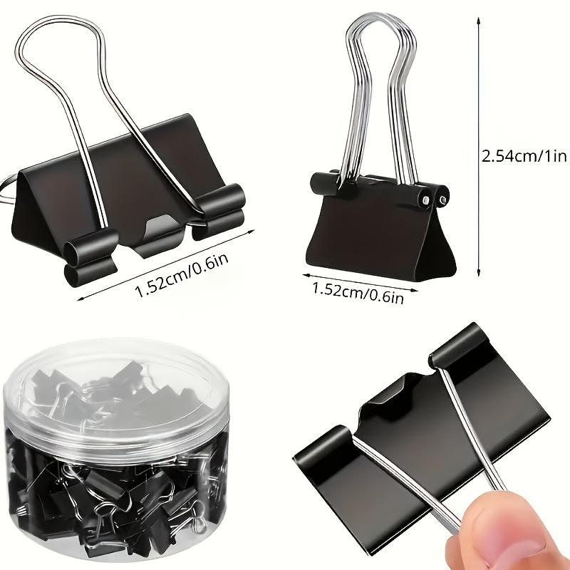 60pcs of Black Metal Binder Photo Stationery Paper Clip Office Supplies