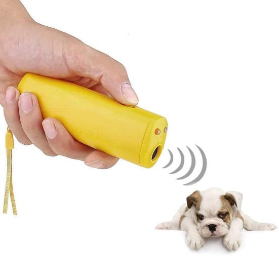 Ultrasonic Dog Repeller Stop Barking Bad Behavior LED Flashlight Portable Design Multifunctional Dog Repeller